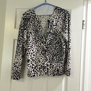 Large Croft and Barrow animal print cardigan